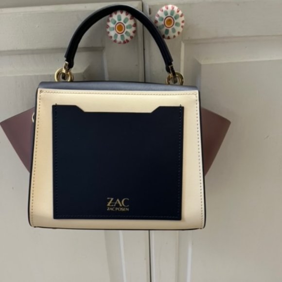 ZAC Zac Posen Eartha Top-Handle Crossbody - Color-Block (Navy/cream/burlwood) - Picture 2 of 6